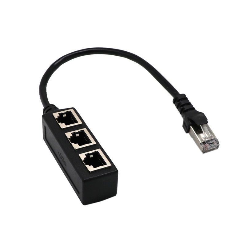 Btsg RJ45 1 Male to 3female Socket Port Connector Adaptor Kabel Ekstensi Eterna LAN Connector Extender Awet