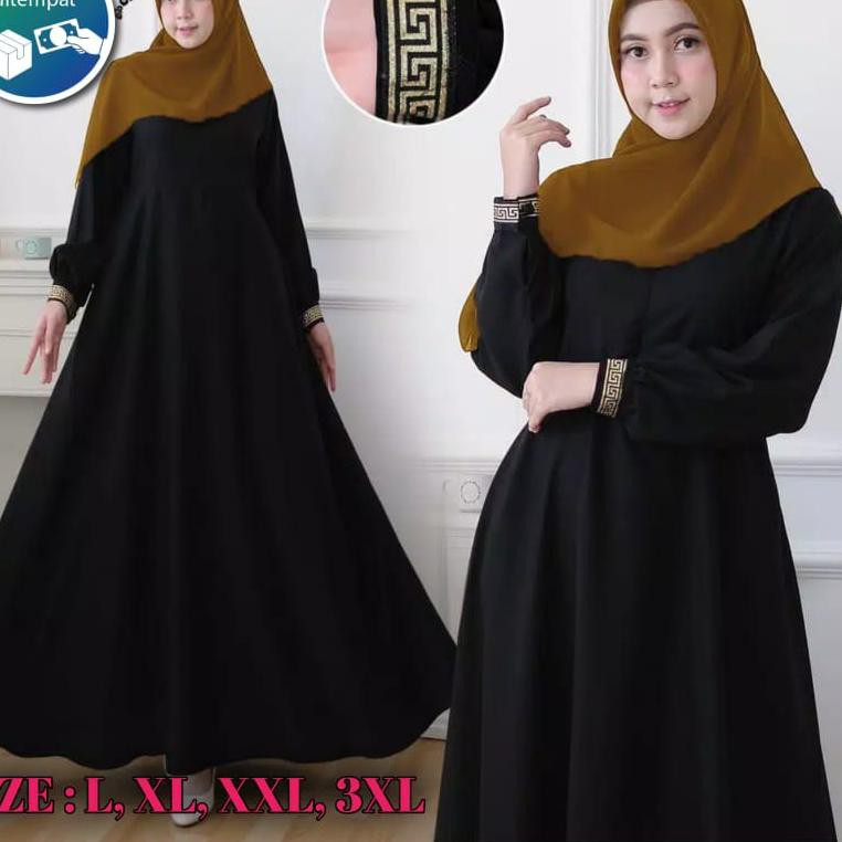 Lagi Tren Other Gamis Jetblack 2021 Gamis Hitam Busui Gamis Syari Gamis Hitam Polos Gamis Wanita T Shopee Indonesia