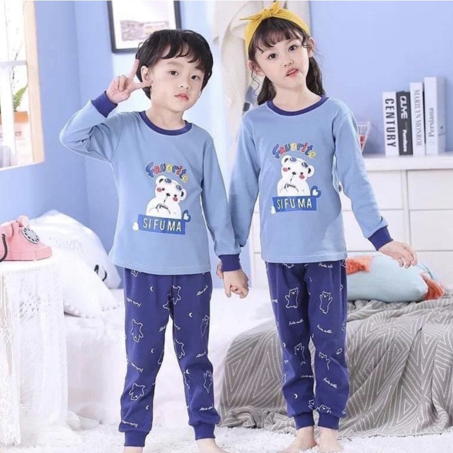 BAJU PIYAMA ANAK UNISEX CUTE MOTIF TERBARU KAOS KATUN PREMIUM 4THN