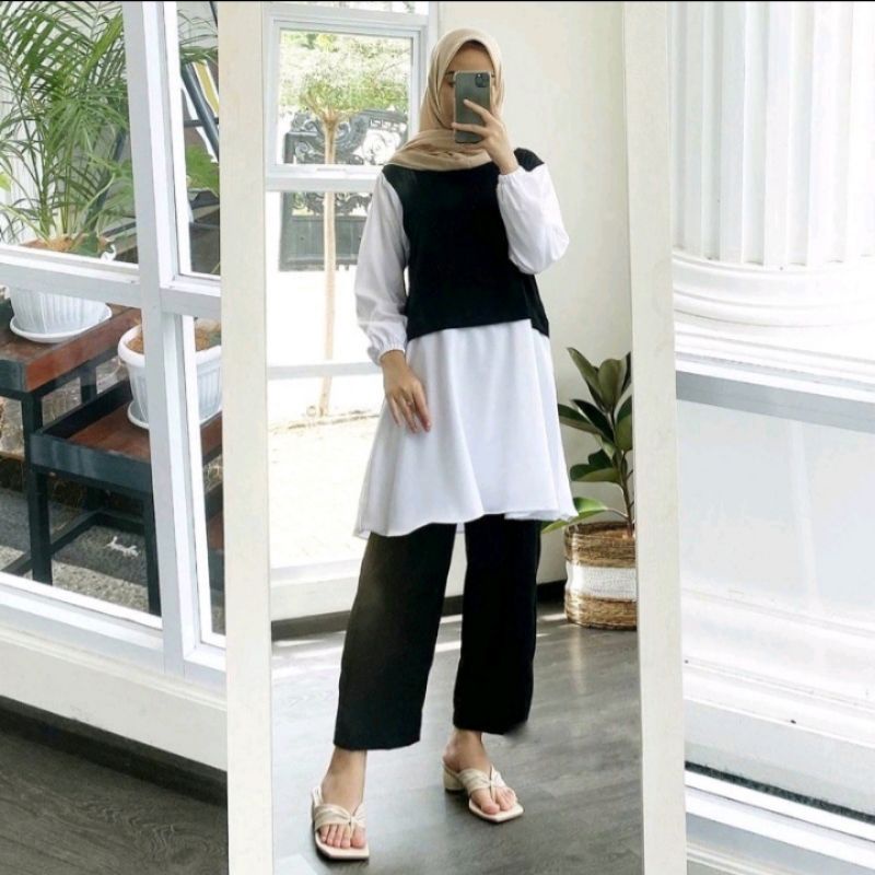 ONE SET KARA TUNIK SETELAN CELANA WANITA REMAJA KONDANGAN MASAKINI-3