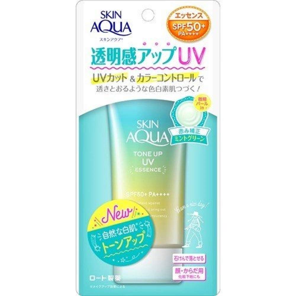 Skin Aqua Tone Up UV Essence Pearlizing Effect (warna mint green)