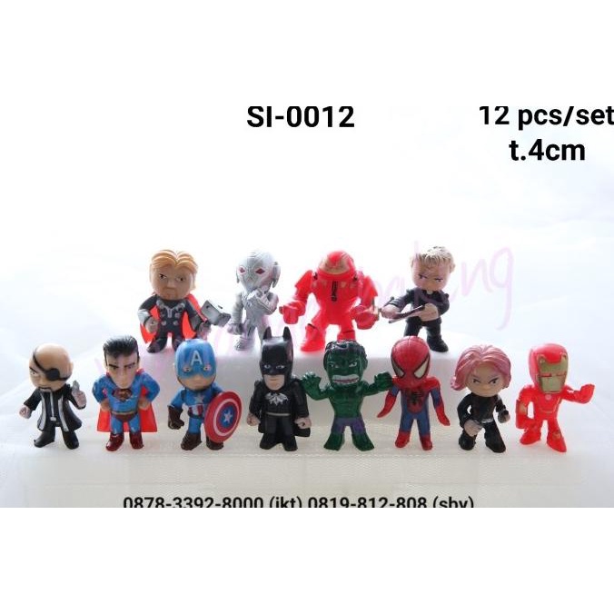 =====] SI-0012 Topper hiasan kue figurine mini superhero spiderman iron man