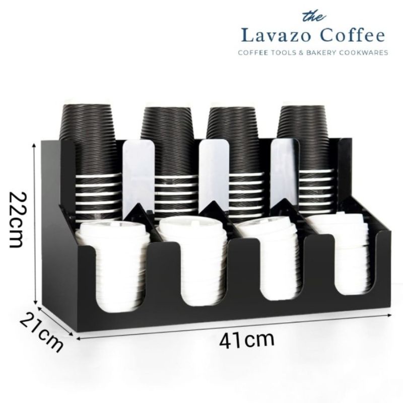 Rak Akrilik Paper Cup Holder | Coffee Cup Dispenser Cafe Bar | Tempat Gelas Kopi