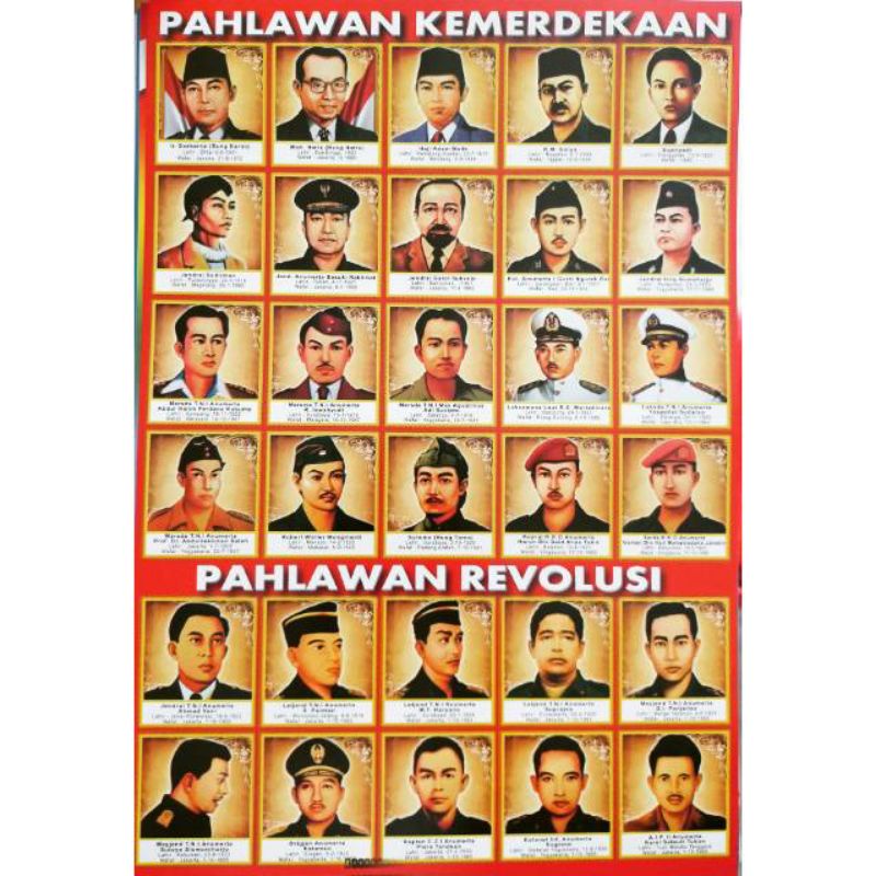 Poster edukasi Pahlawan Kemerdekaan dan Pahlawan Revolusi