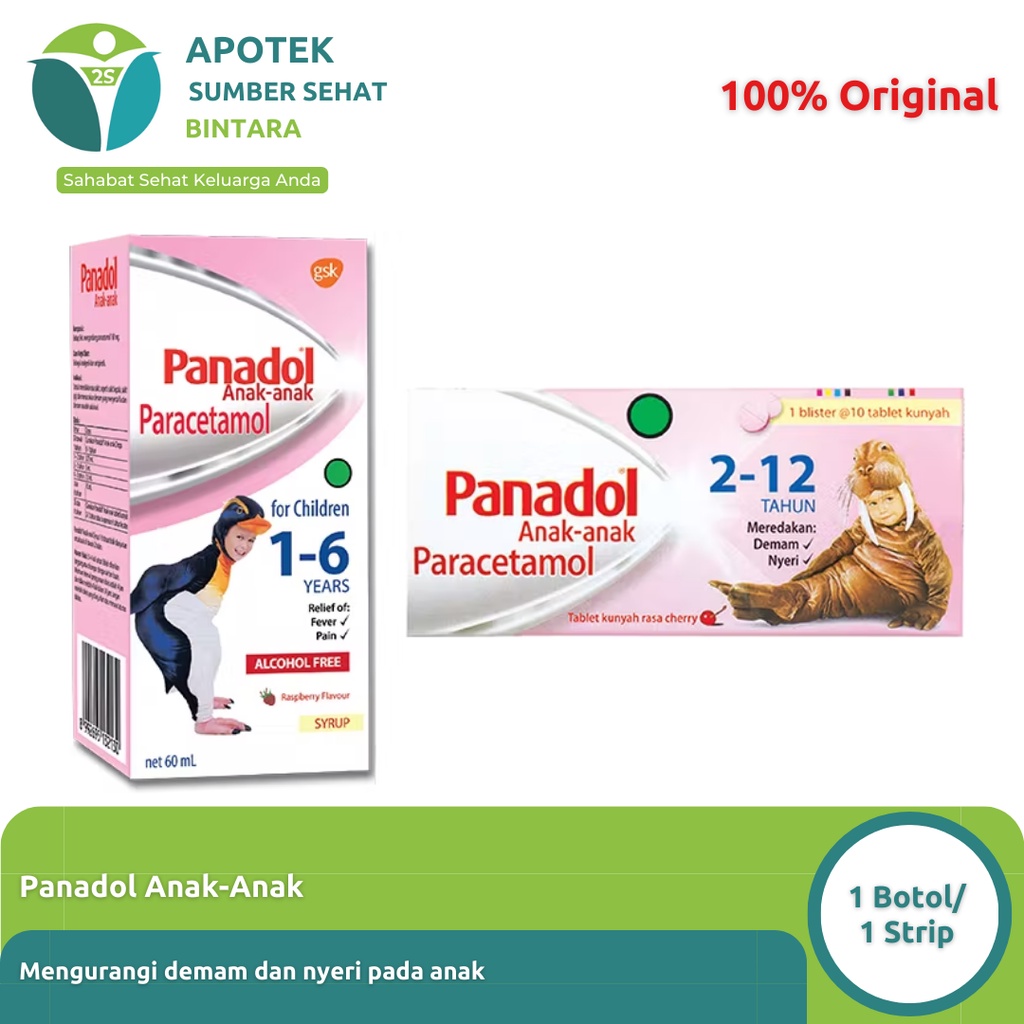 Panadol Anak Sirup/Tablet Kunyah Obat Demam Anak