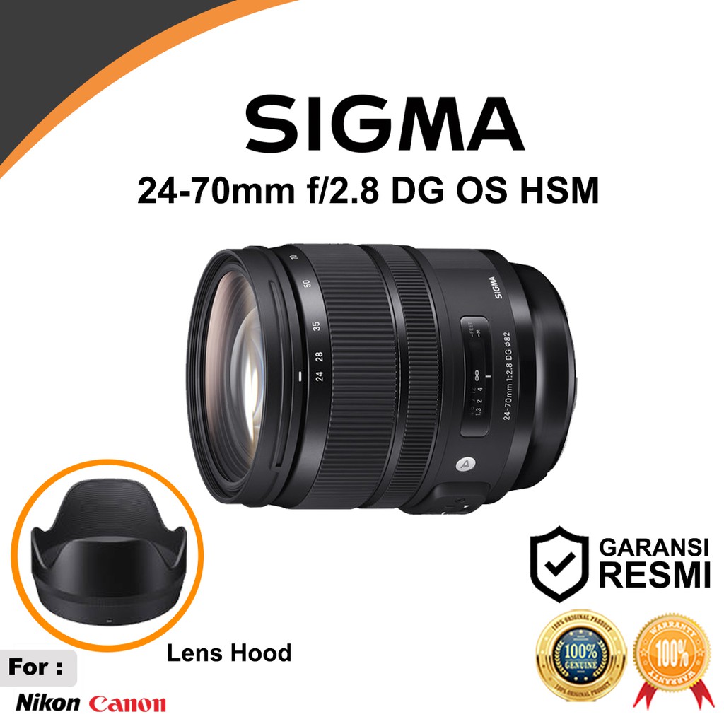 Sigma 24-70mm f2.8 DG OS HSM Art Lens for Canon EF Nikon F Resmi