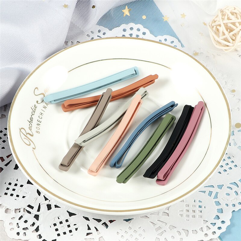 1pc Jepit Rambut Warna Morandi Korea Fashion Simple Hairpin Wanita Aksesoris