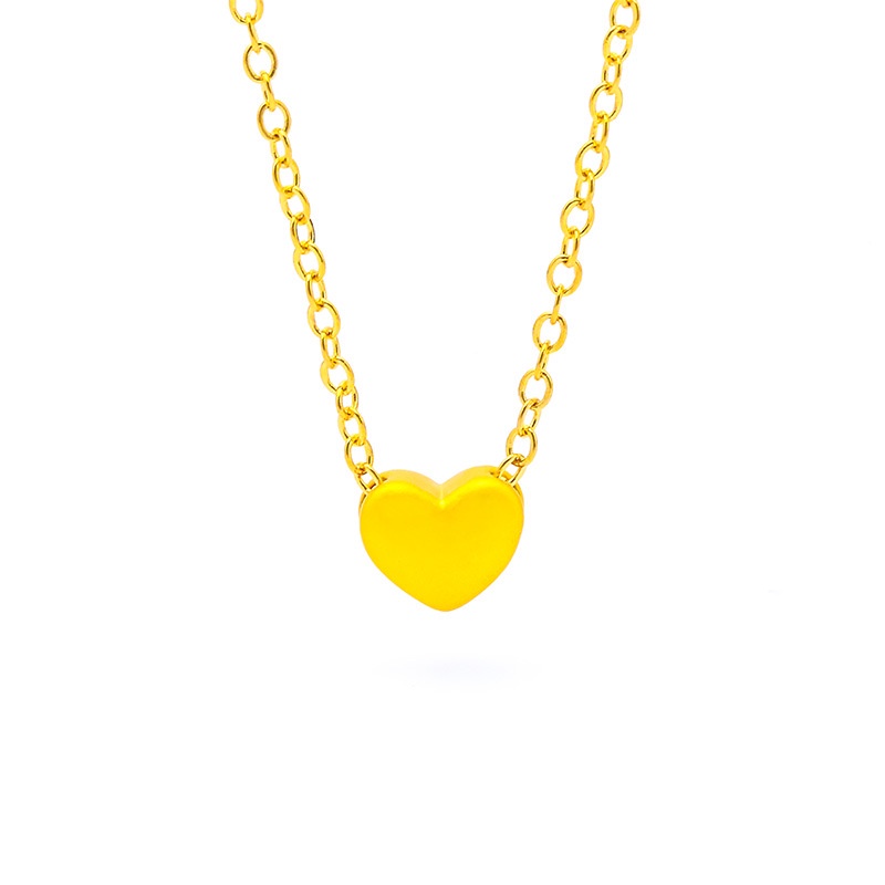 Kalung Lapis Emas Asli Kadar 375 Bentuk Hati Dua Sisi Untuk Wanita