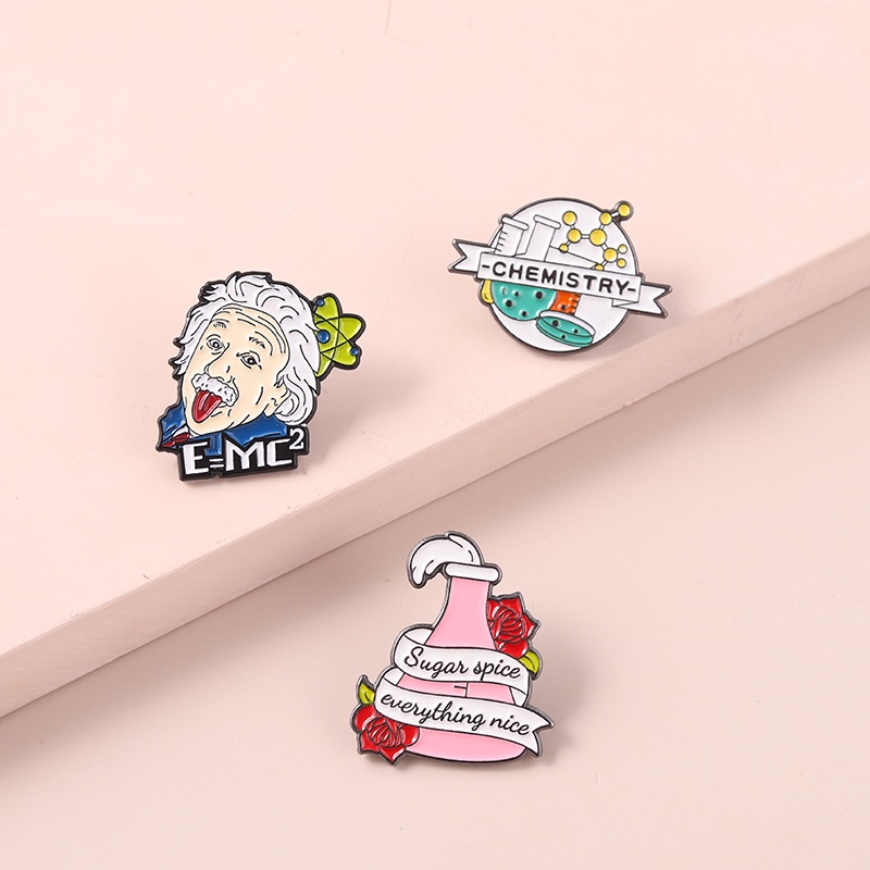 Creative Science Formula Enamel Pin Scientist Badge Brooch Lapel Pin Gift for Science Lover