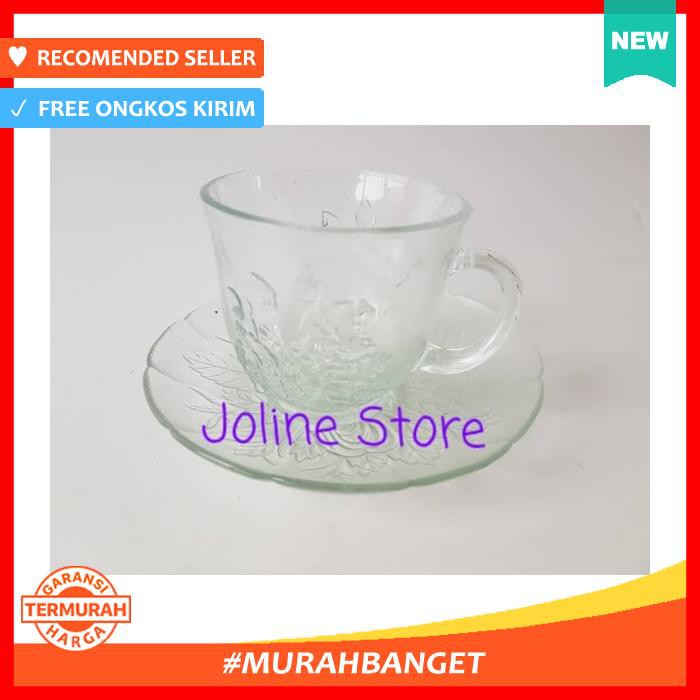 PAKET PERALATAN MINUM - CANGKIR CANTIK ROSE / GELAS CANGKIR SET ROSE (1 SET = 12 PCS)