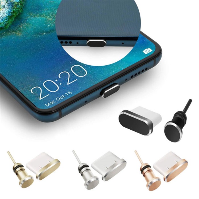 (NA) DUST PLUG TUTUP PORT CHARGING USB TIPE C ANTI DEBU UNTUK HP