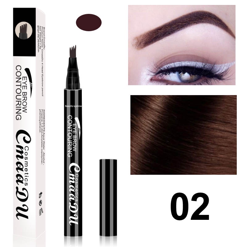 CMAADU Pensil Alis Pencil 4 Tip Liquid Brow Tattoo Makeup Waterproof Long lasting Cosmetic Eyebrow