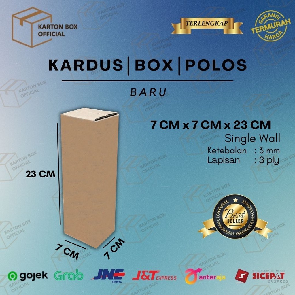 

Kardus Karton Box 7x7x23 CM Kotak Dus Packing Botol Polos