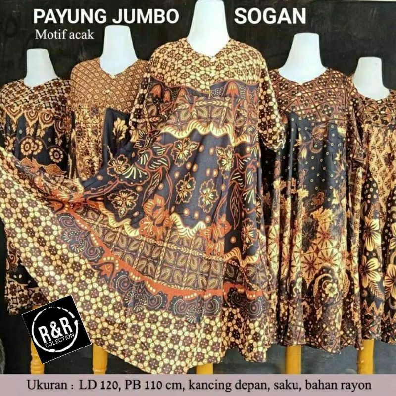 Daster Payung Jumbo BATIK SOGAN LD 120 / Daster Busui Bumil Murah Viral-3