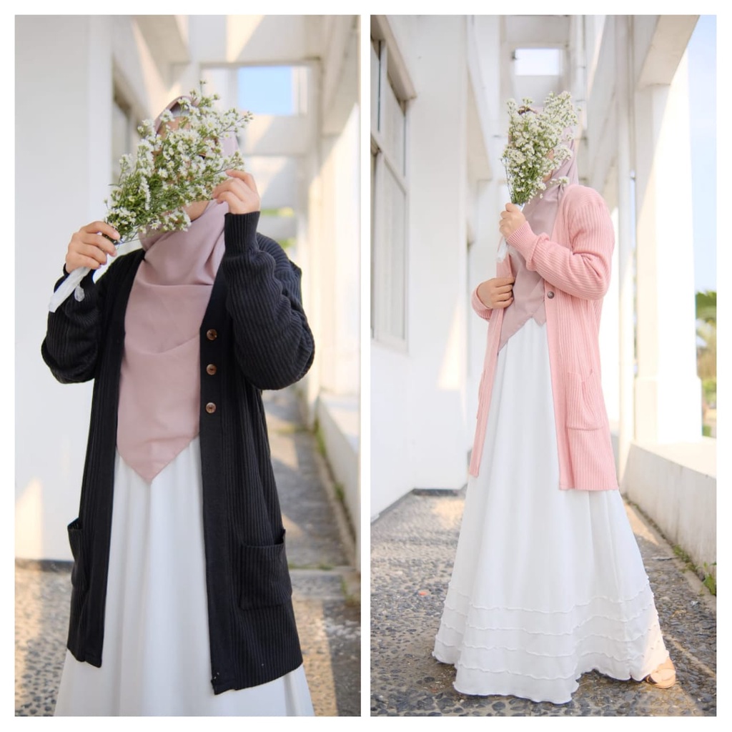 Nilam Cardigan. Long cardigan Nilam standar. size L. #cardiganmurah.#cardigantebal.#cardigancasual