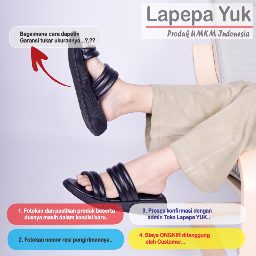 LAPEPA YUK - Sandal Wanita Wedges ZOYA Sendal Cewek Platform Model Ban dua unik Lucu Kondangan Hak Tinggi 3cm Size 36 37 38 39 40 41 Pergi Jalan Casual Santai Rumah Slop Warna BLACK  Hitam Selop Premium Original Kekinian Terbaru Shoes Mall Official Store