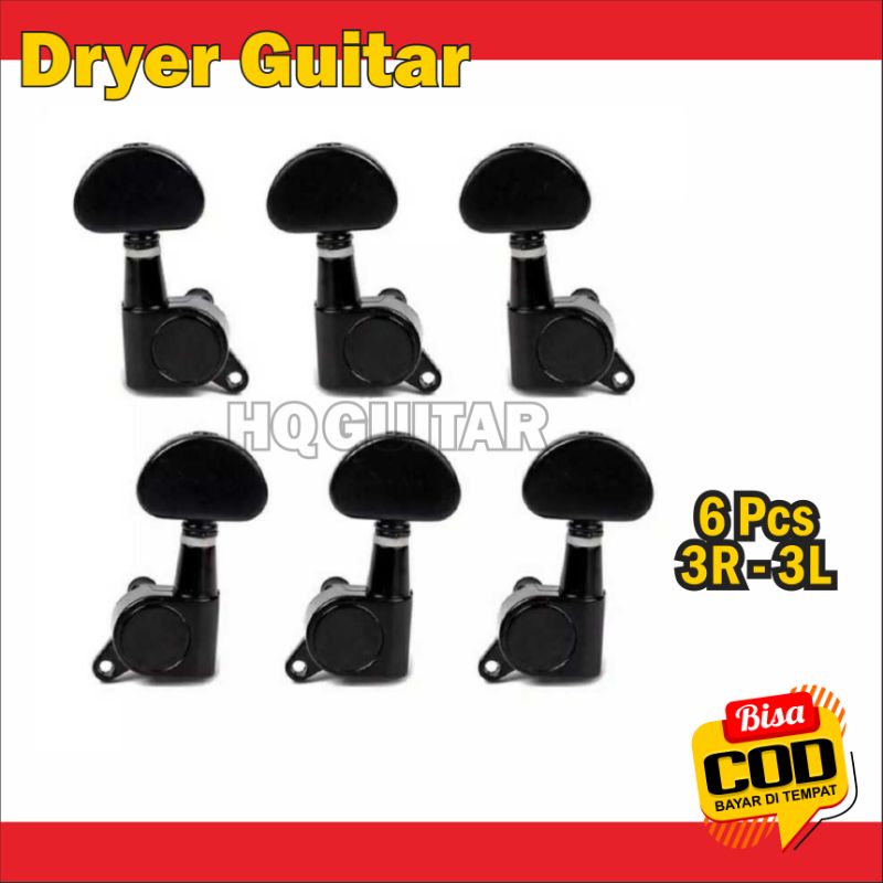 Dryer gitar grover hitam bahan besi 1 set