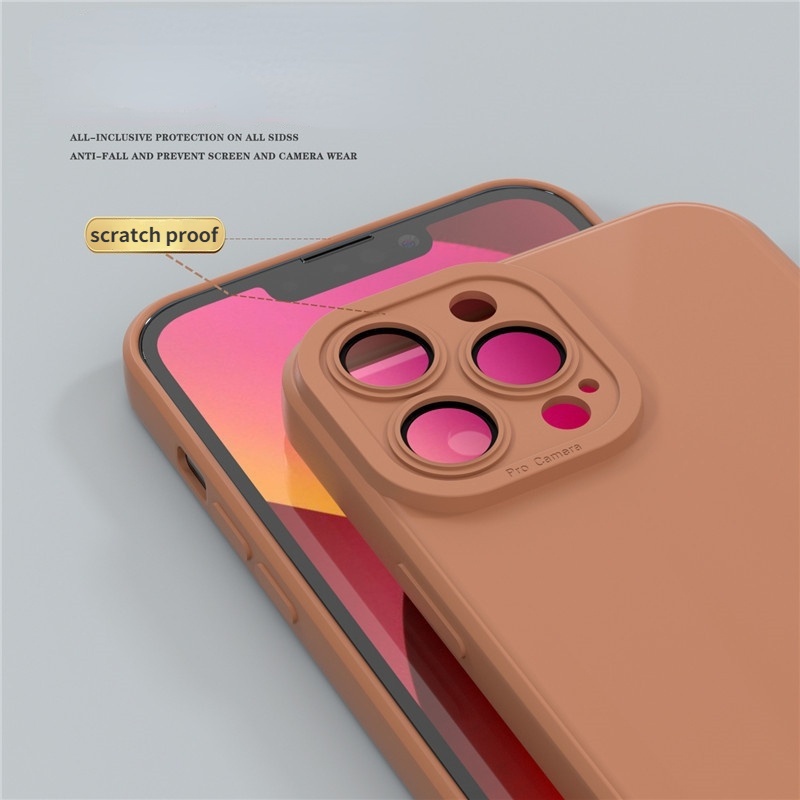 Casing Soft Case Silikon Warna Polos Untuk IPhone 11 12 13 Pro X Xr Xs Max