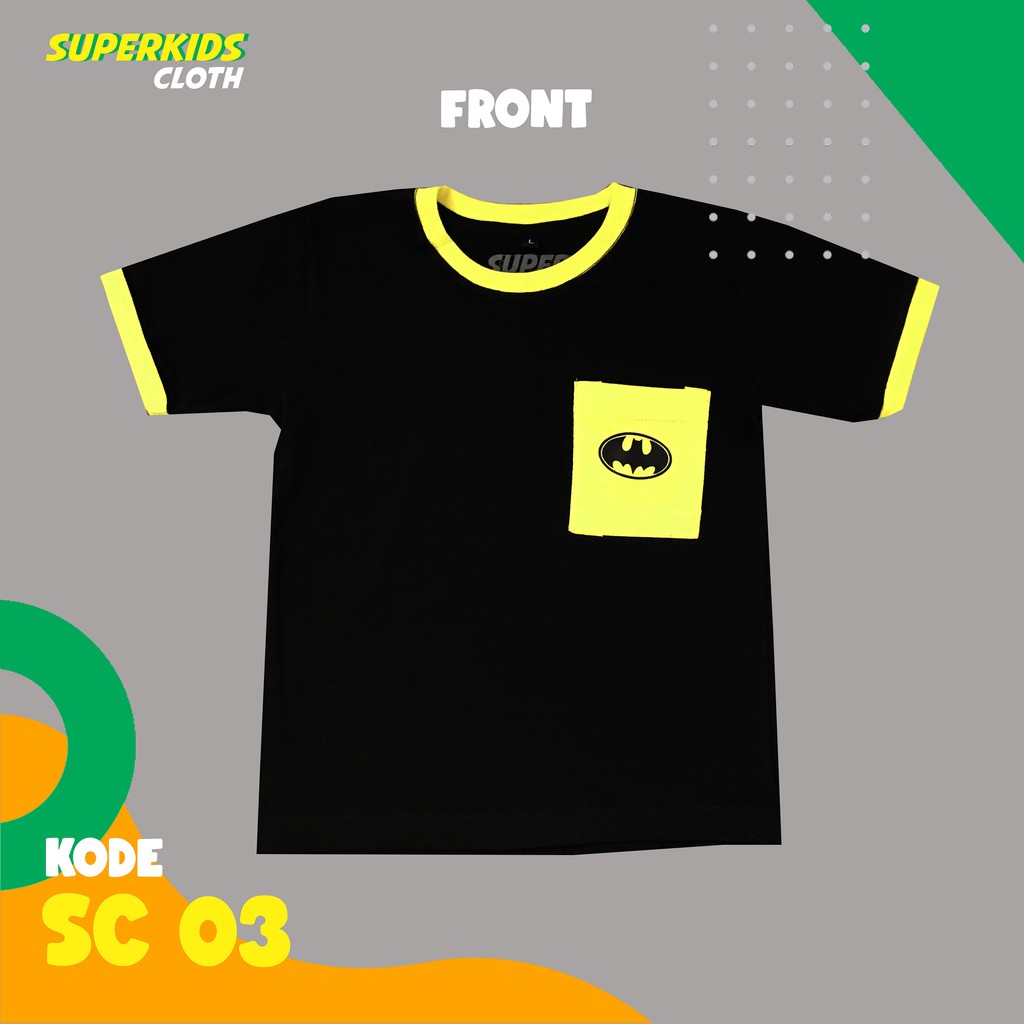 KAOS ANAK LAKI LAKI TERMURAH ECER GROSIR SUPERKIDS CLOTH SUPERHERO BATMAN 1 - 8 TAHUN