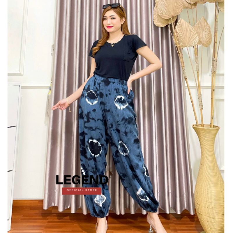 CELANA PANJANG RAYON WANITA CELANA JOGGER SANTAI WANITA TIE DYE CELANA MOTIF BALI