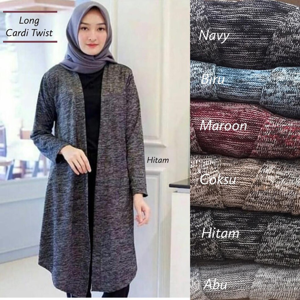 RAJUT TWIST LONG CARDY WANITA