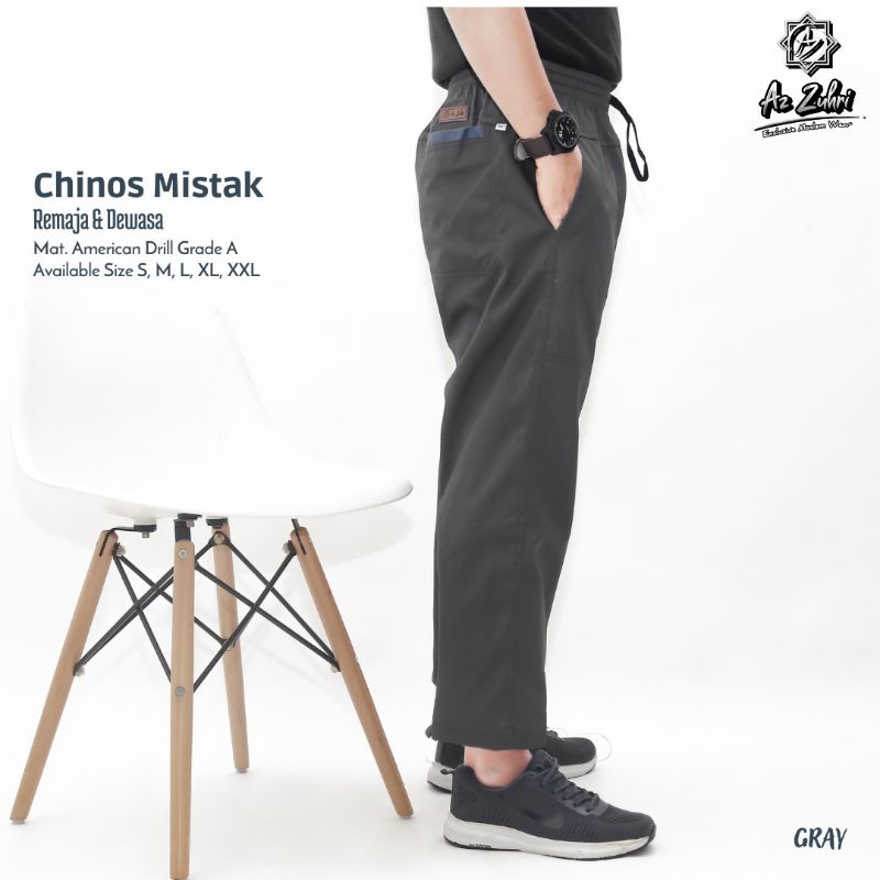 RB Celana Sirwal Chino Mistak Drill Pria Dewasa Az Zuhri/ Sirwal Sunnah Laki Lakibahan adem/ Celana