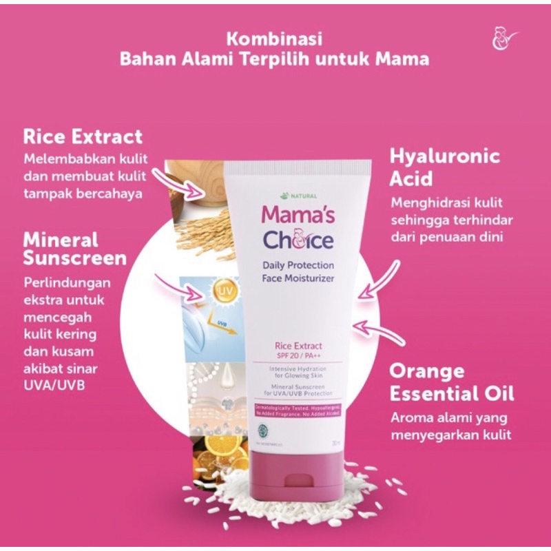 Mama's Choice Daily Protection Face Moisturizer 30ml | Mamas Choice Pelembab Wajah