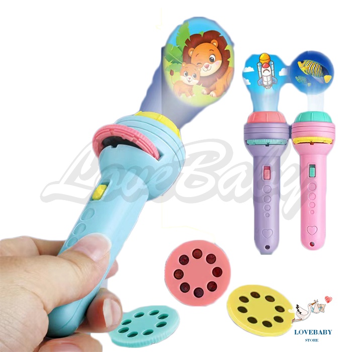 [1KG 38PCS] LBS Mainan Edukasi Anak Senter Proyektor Gambar Fun Flashlight