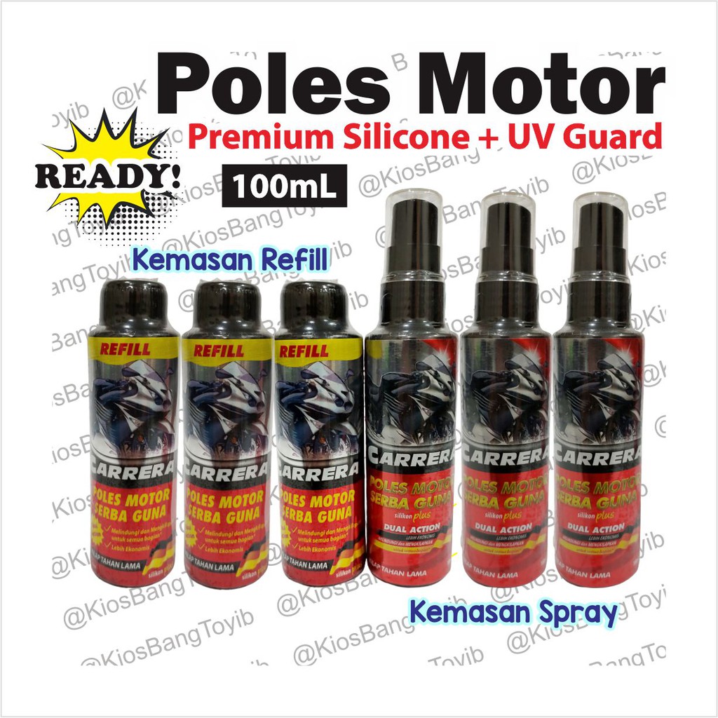 Poles Pengkilat Body Motor Serbaguna Spray Refill 100mL ★Carrera★