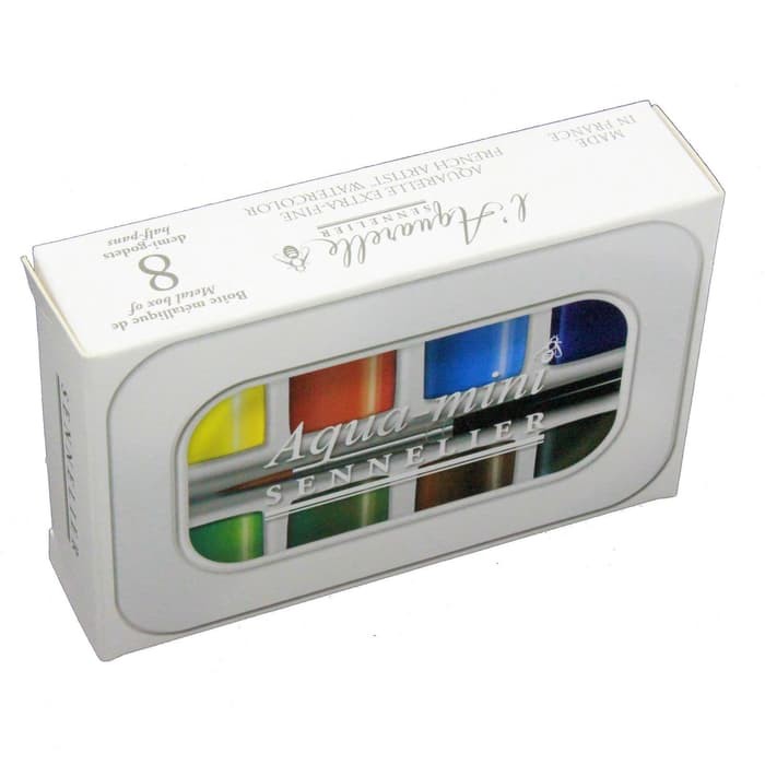 

Sennelier Aqua-mini Set of 8 Half Pans with Brush