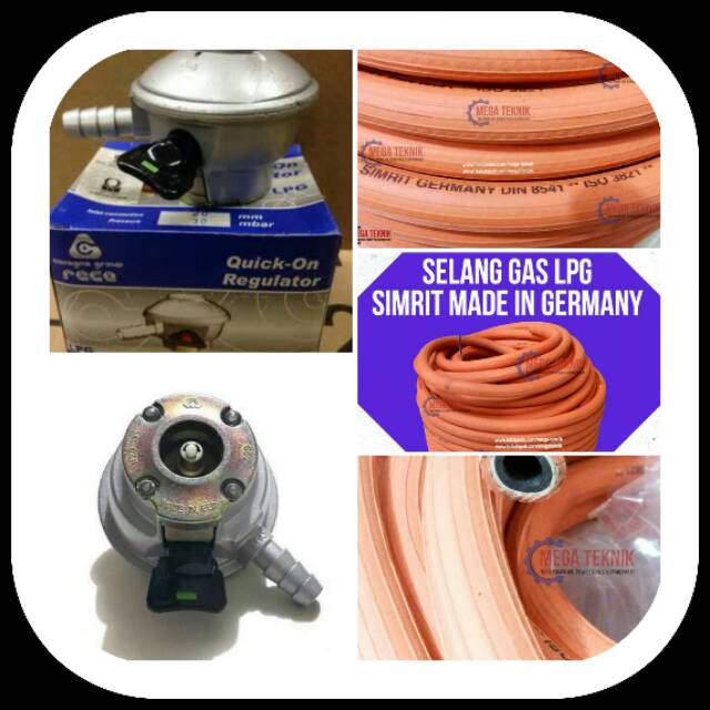 Regulator Kosangas Compact quiick-on 634 dan Selang gas simrit GERMANY 3 lapis