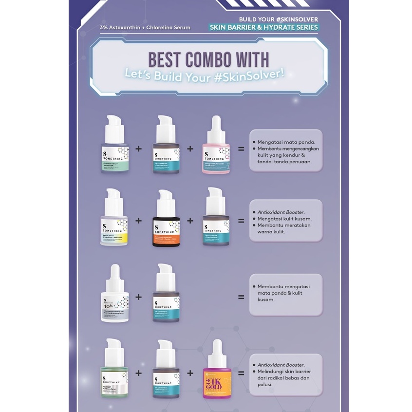 [PROMO SPESIAL] BPOM SOMETHINC SKIN SOLVER BARRIER &amp; HYDRATION Series 20ml - 3% Astaxanthin + Chlorelina | Skin Defender Bakuchiol + COQ10 | Resurrect Multibiome Serum Wajah 100% ORIGINAL TERMURAH