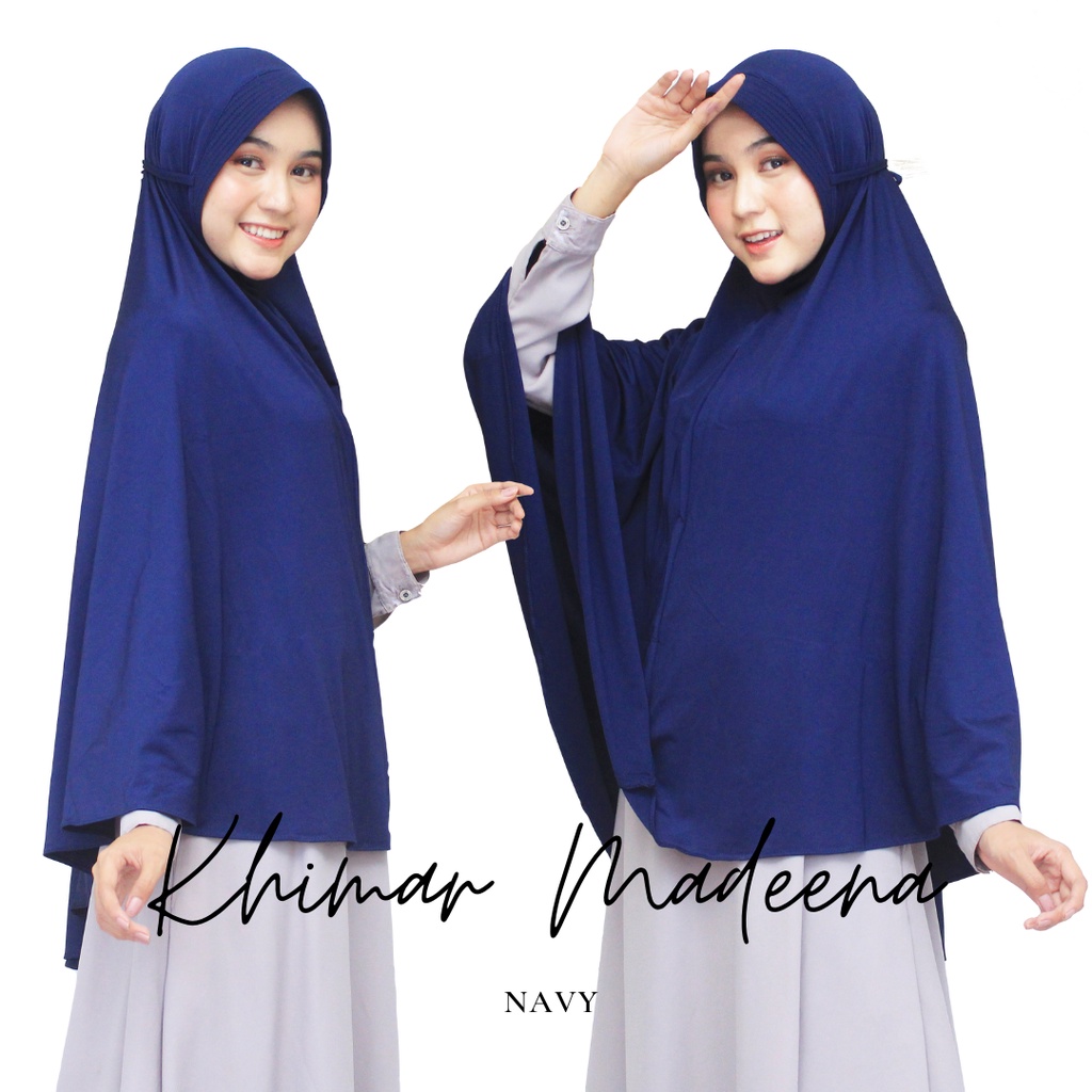 Jilbab Khimar Hijab Instan Kerudung Syari Bergo Tali Jumbo Madeena-1
