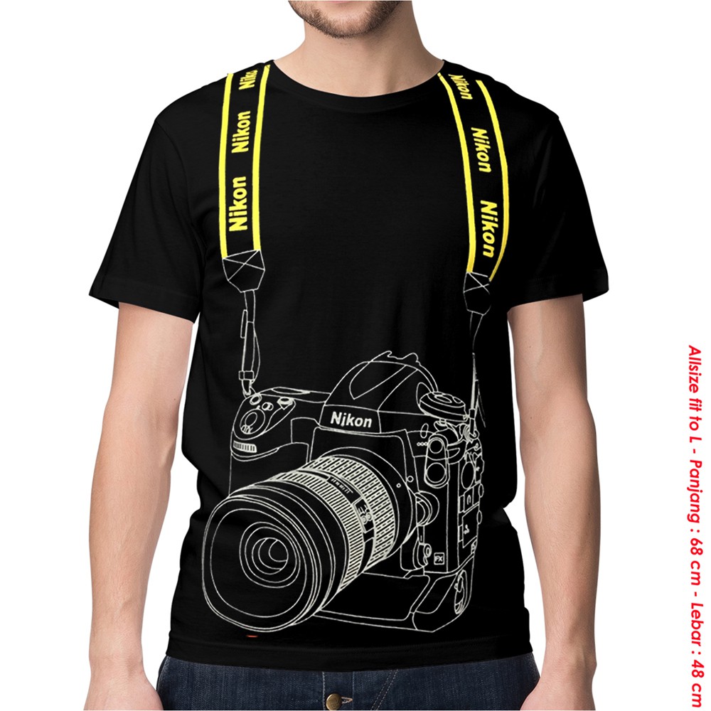 Pakaian Pria Kaos Baju Tshirt Kamera STRAP NIKON Shopee 