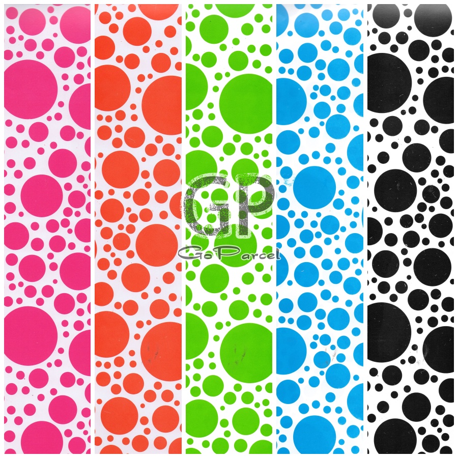 ( 5 Lembar ) SR DOTS KERTAS KADO GLOSY - GIFT WRAP PAPER POLKADOT MENGKILAP SHINY DEWASA KOTAK POLKADOT ONDE RED BLUE GREEN BLACK PINK CLASSIC VINTAGE