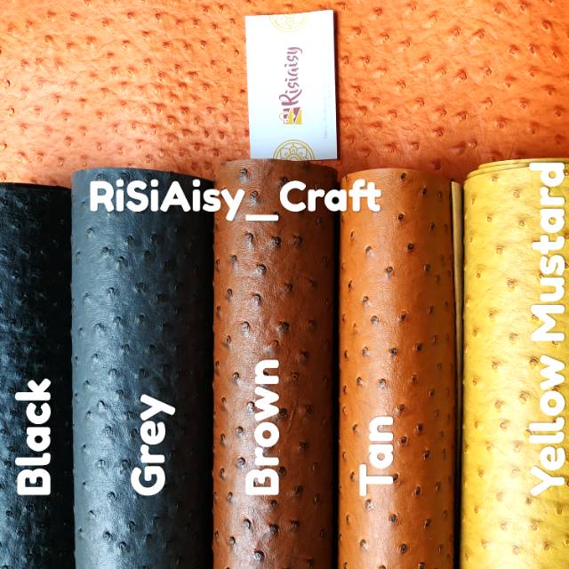 RB1 Kulit Sintetis Ostrich Etalase 2 Synthetic Leather Ostrich Kulsin Bahan Tas Bahan Sepatu