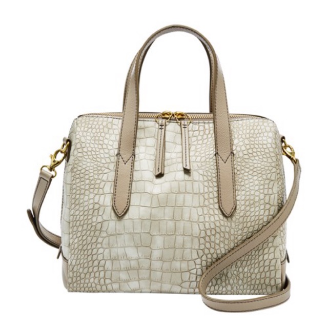 Fossil Sidney Satchel Grey Croco