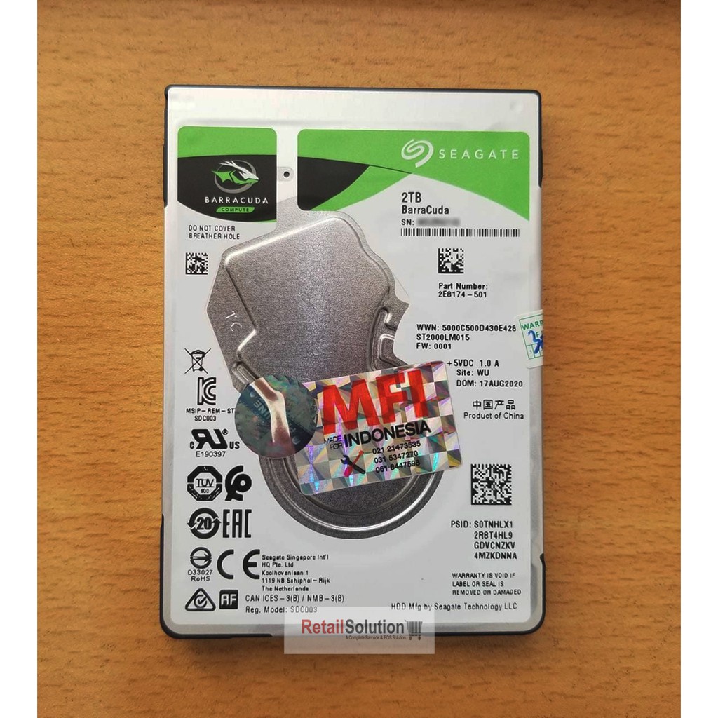 Seagate Barracuda 2TB 2,5&quot; SATA Internal Hard Disk ST2000LM015