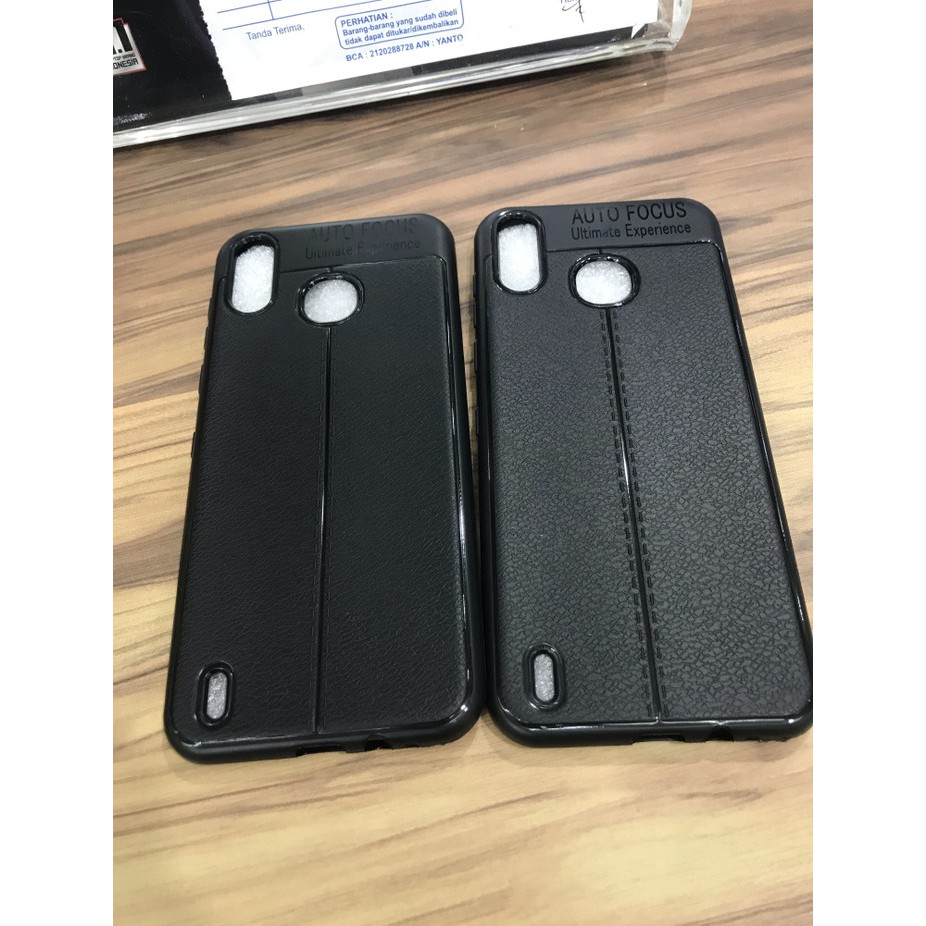 SILIKONE AUTO FOKUS LEATHER CASE KULIT BLACK FOR INFINIX SMART 4