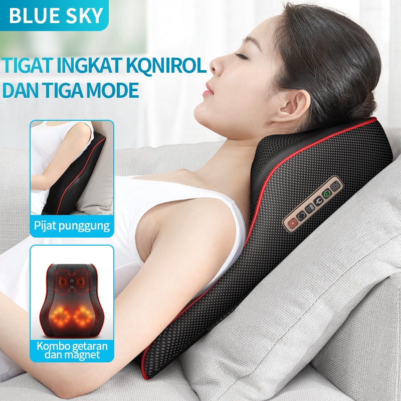 BLUE SKY Pijat Bahu Dan Tulang Belakang Leher Multifungsi / Bantal Pijat / Alat Pijat Punggung / Bantal Pijat Elektrik