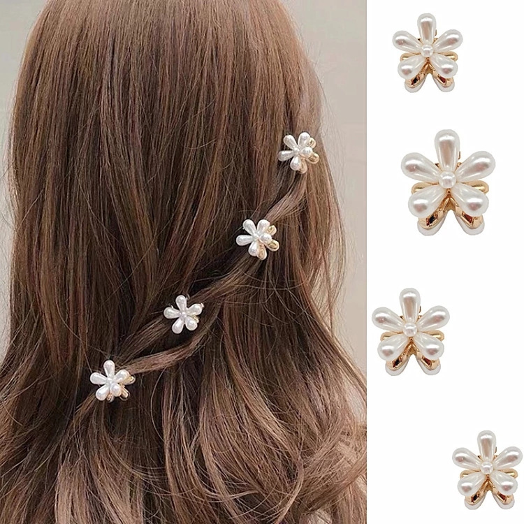 1Pcs Women Korean INS Style Five-petal Flower Imitation Pearl Hair Clip / Girls Little Daisy Sweet Cute Mini Bangs Hairpin