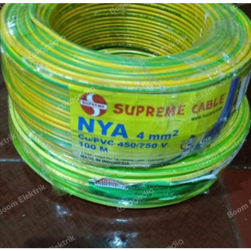 Jual Kabel Nya Grounding 4mm Kuning Hijau 100mtr Suprime Shopee Indonesia