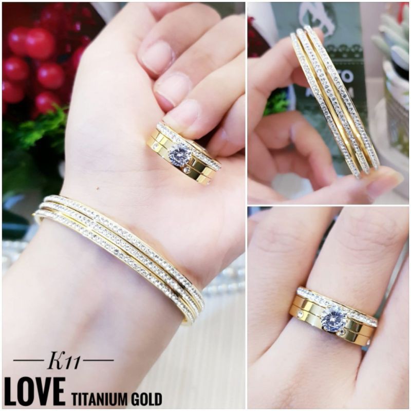 Titanium set perhiasan wanita tgh6