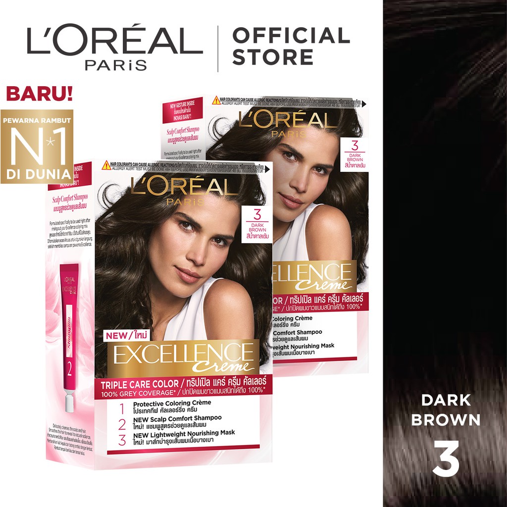 L Oreal Paris Excellence Creme 3 Cat Rambut Natural L Oreal Paris Excellence Creme 3 Cat Rambut Natural