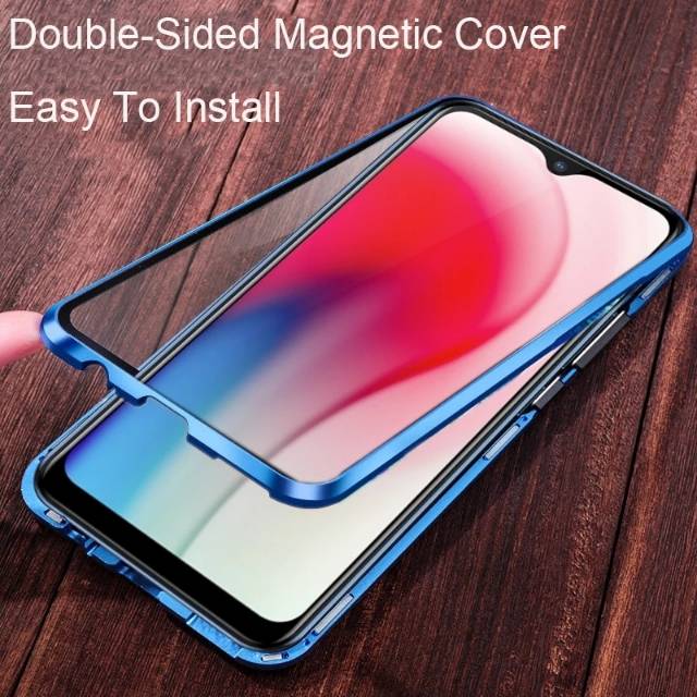 SAMSUNG A21S A30S A71 A6 PLUS A6+ MAGNETIC CASE COVER GLASS  CASING MAGNET