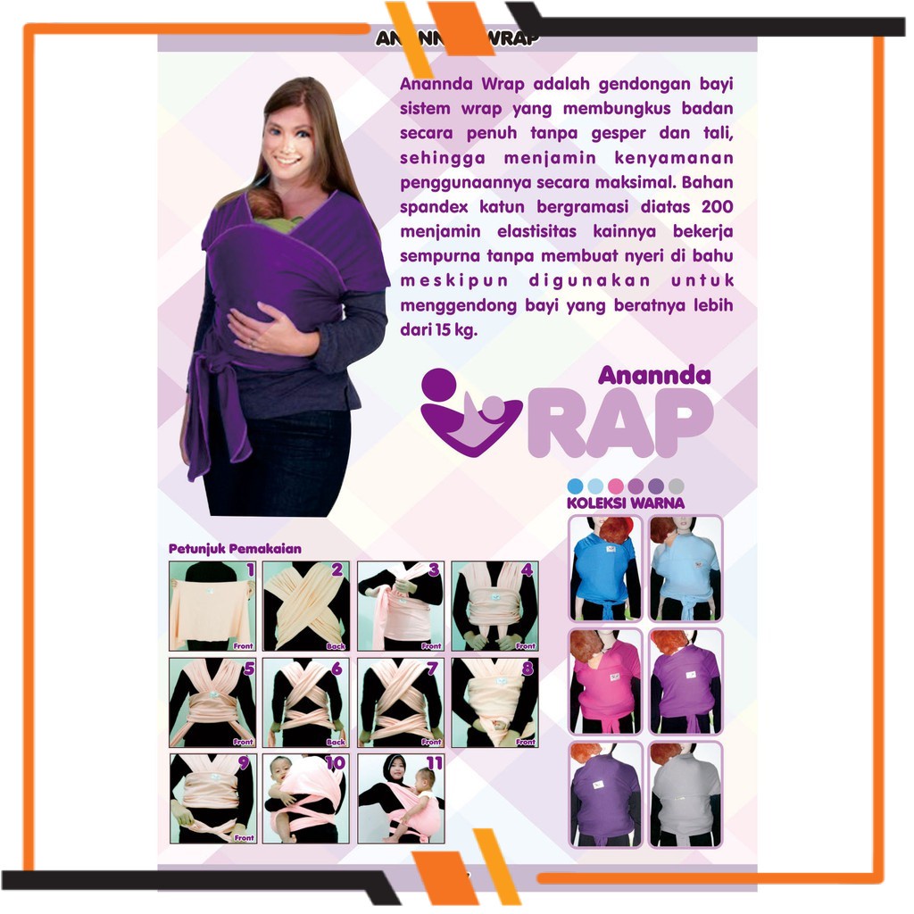 [ BISA COD] Anannda Wrap Gendongan Bayi praktis, baby carrier