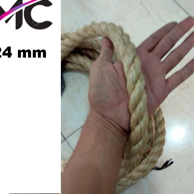 

Berkualitas! Tali Tambang Besar 22mm 24mm Permeter Tampar Manila Goni Dadung Kapal Coklat Jumbo Ikat