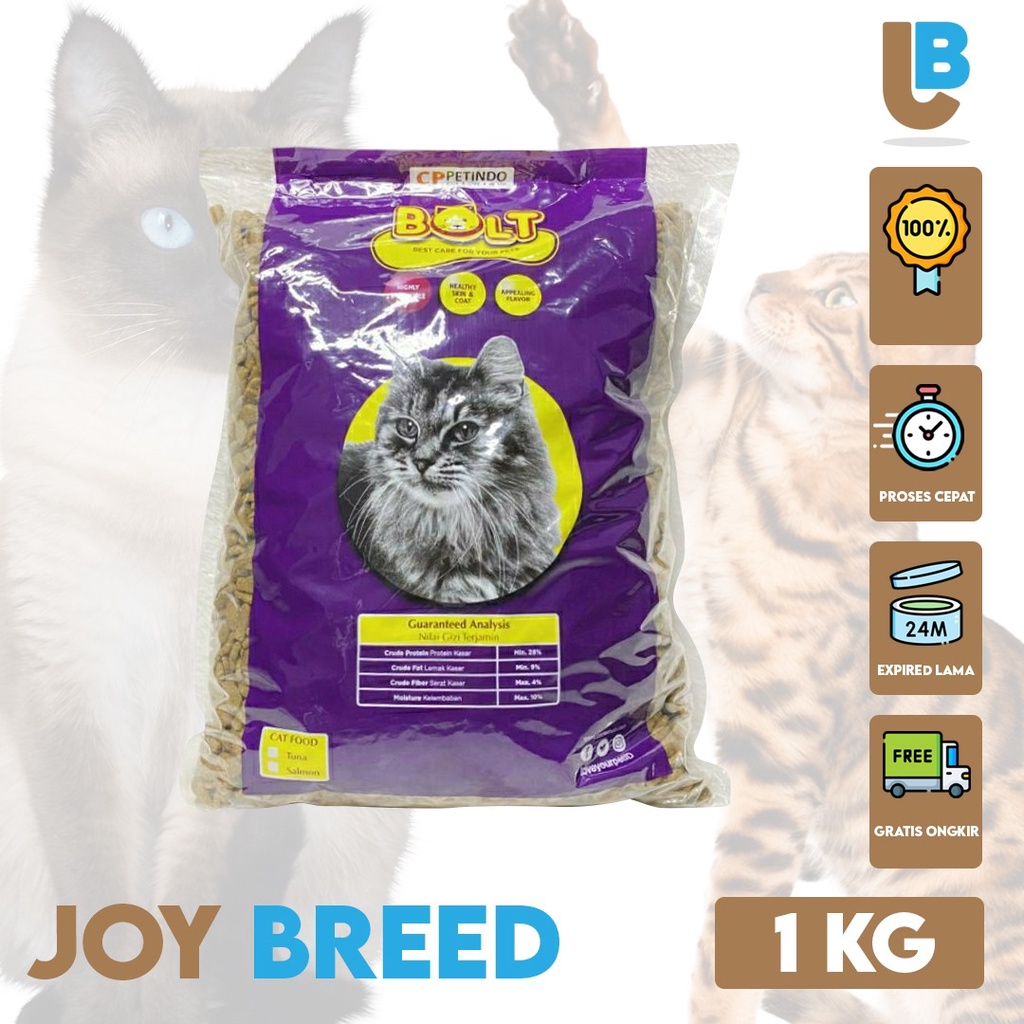 MAKANAN KUCING BOLT 1 KG DRY FOOD KUCING MURAH