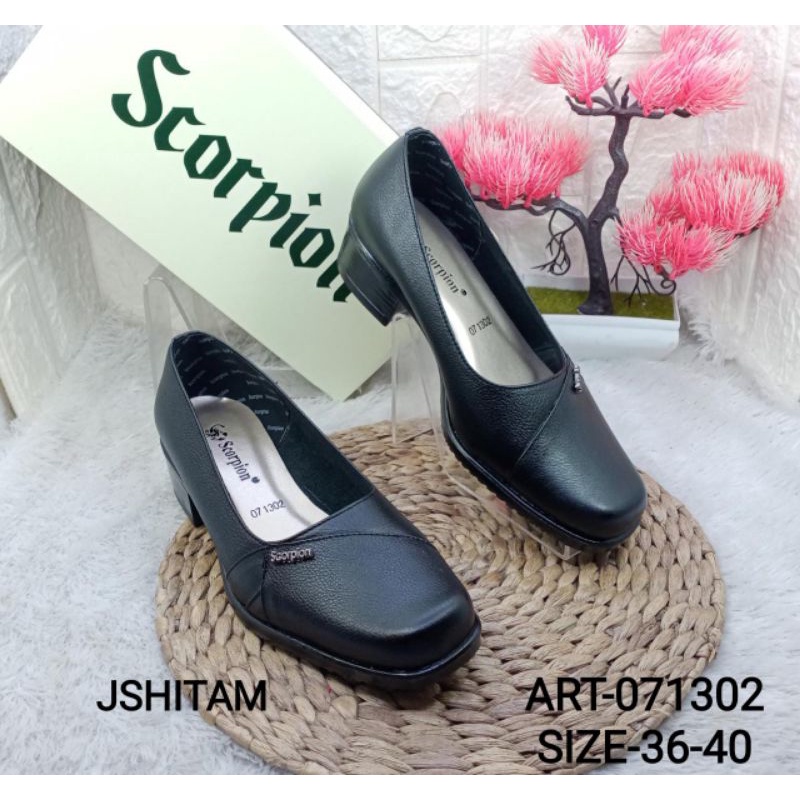 SEPATU KULIT ASLI WANITA KERJA FORMAL SCORPION 071302