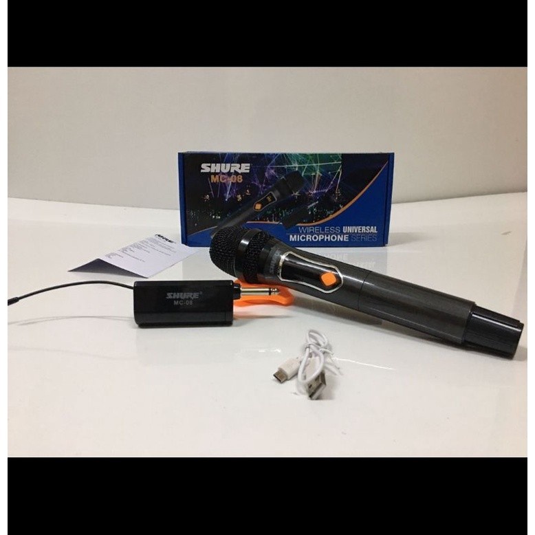 Mic Wireless Shure Mc08 Single Tunggal Microphone Genggam Mc 08 Mc-08